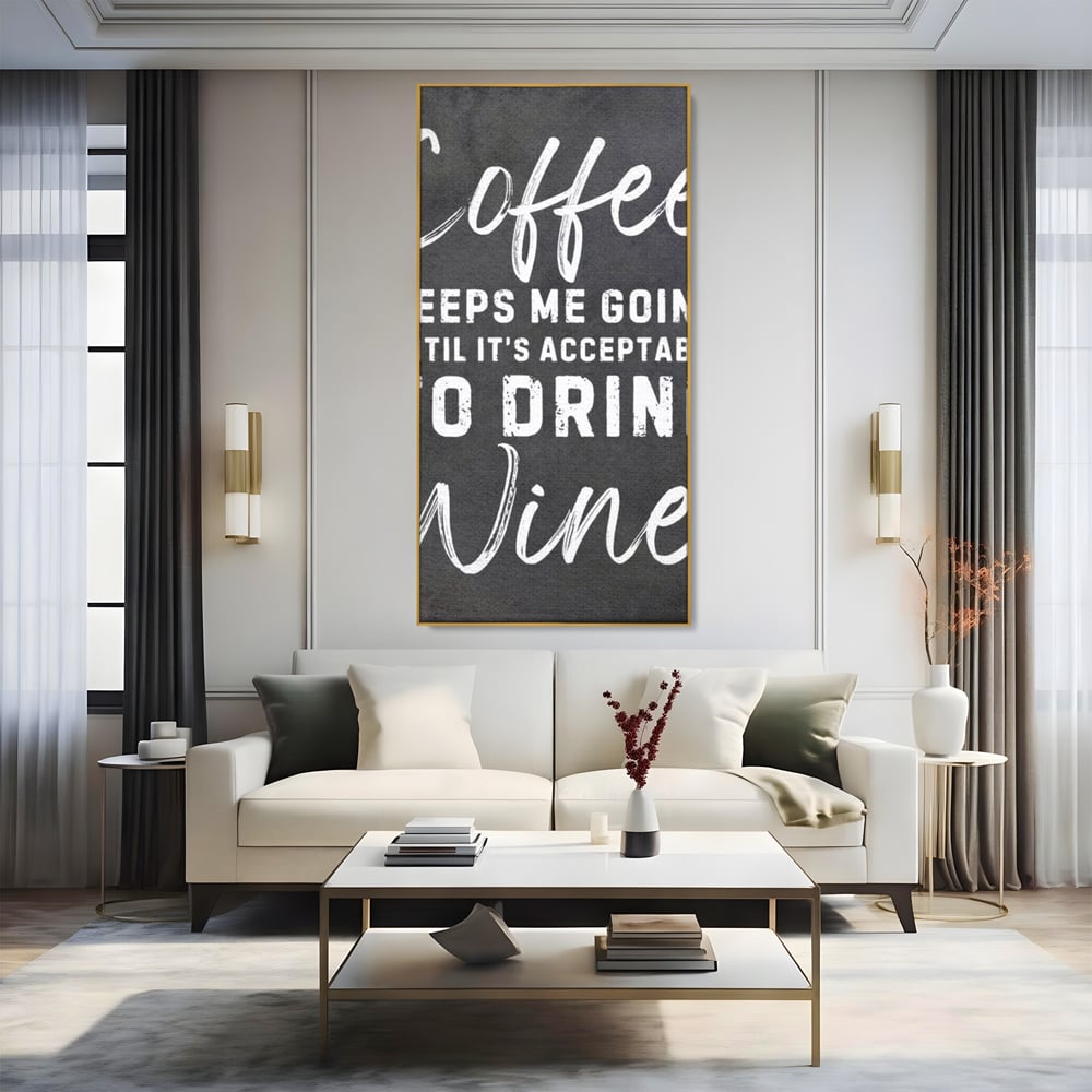 Tablou Canvas Premium, LuxCanva® N1163, Alegerea Perfecta, Motivational, Cafea, Vin, Bauturi, Energie, Rasfat, Cafenea, Pub, Bar, Lounge, Restaurant, Bucatarie