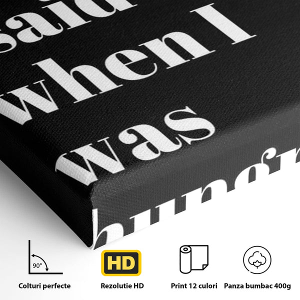 Tablou Canvas Premium, LuxCanva® N1164, Foamea are Cuvantul, Mancare, Foame, Amuzant, Motivational, Modern, Cafenea, Pub, Bar, Lounge, Restaurant, Bucatarie