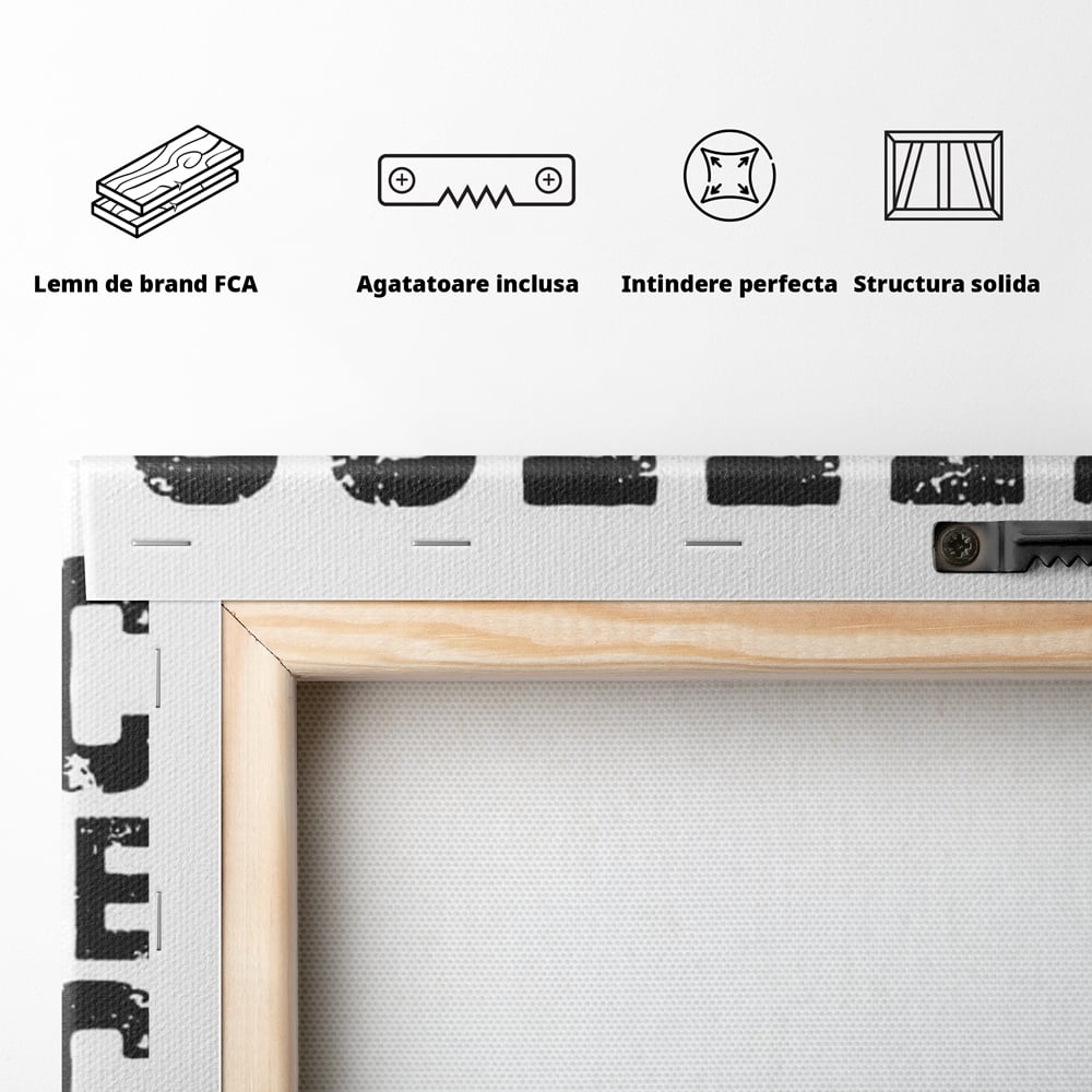Tablou Canvas Premium, LuxCanva® N1165, Cafeluta cu Atitudine, Motivational, Citat, Dimineata, Energie, Cafea, Amuzant, Cafenea, Pub, Bar, Lounge, Restaurant, Bucatarie