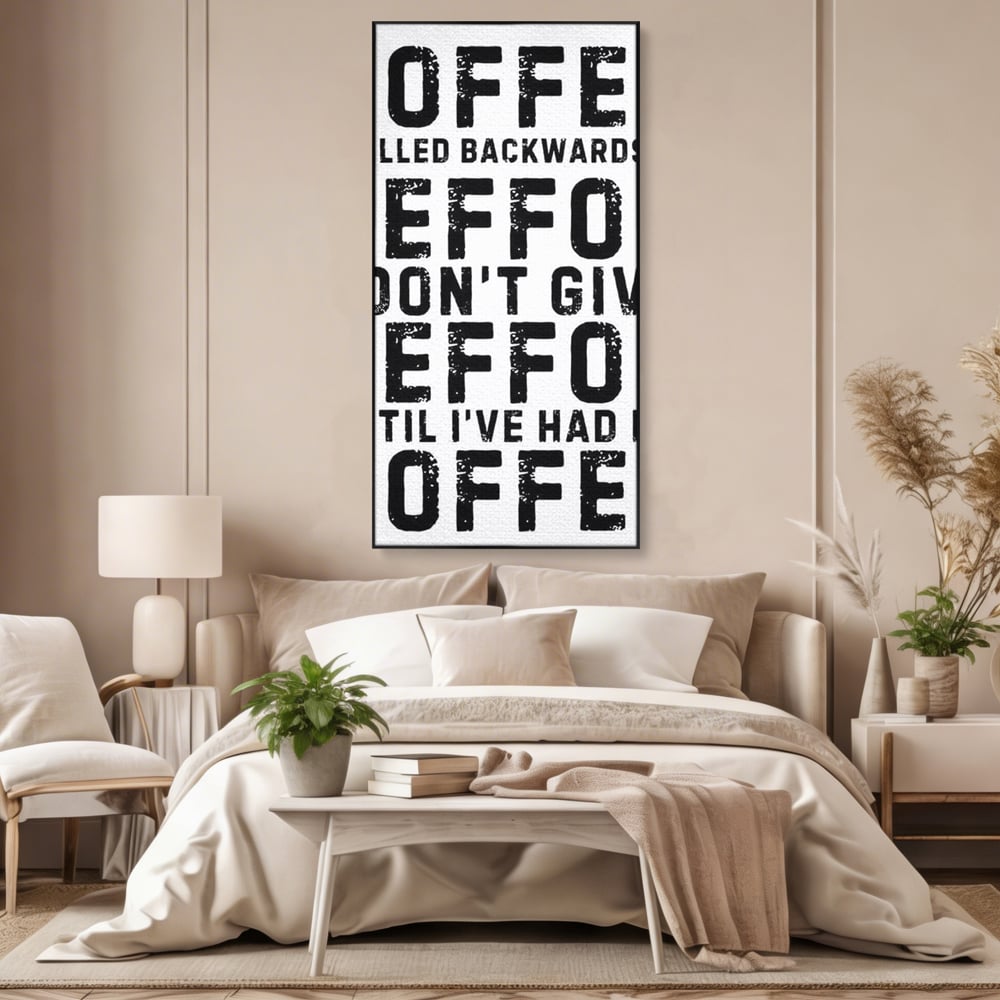 Tablou Canvas Premium, LuxCanva® N1165, Cafeluta cu Atitudine, Motivational, Citat, Dimineata, Energie, Cafea, Amuzant, Cafenea, Pub, Bar, Lounge, Restaurant, Bucatarie