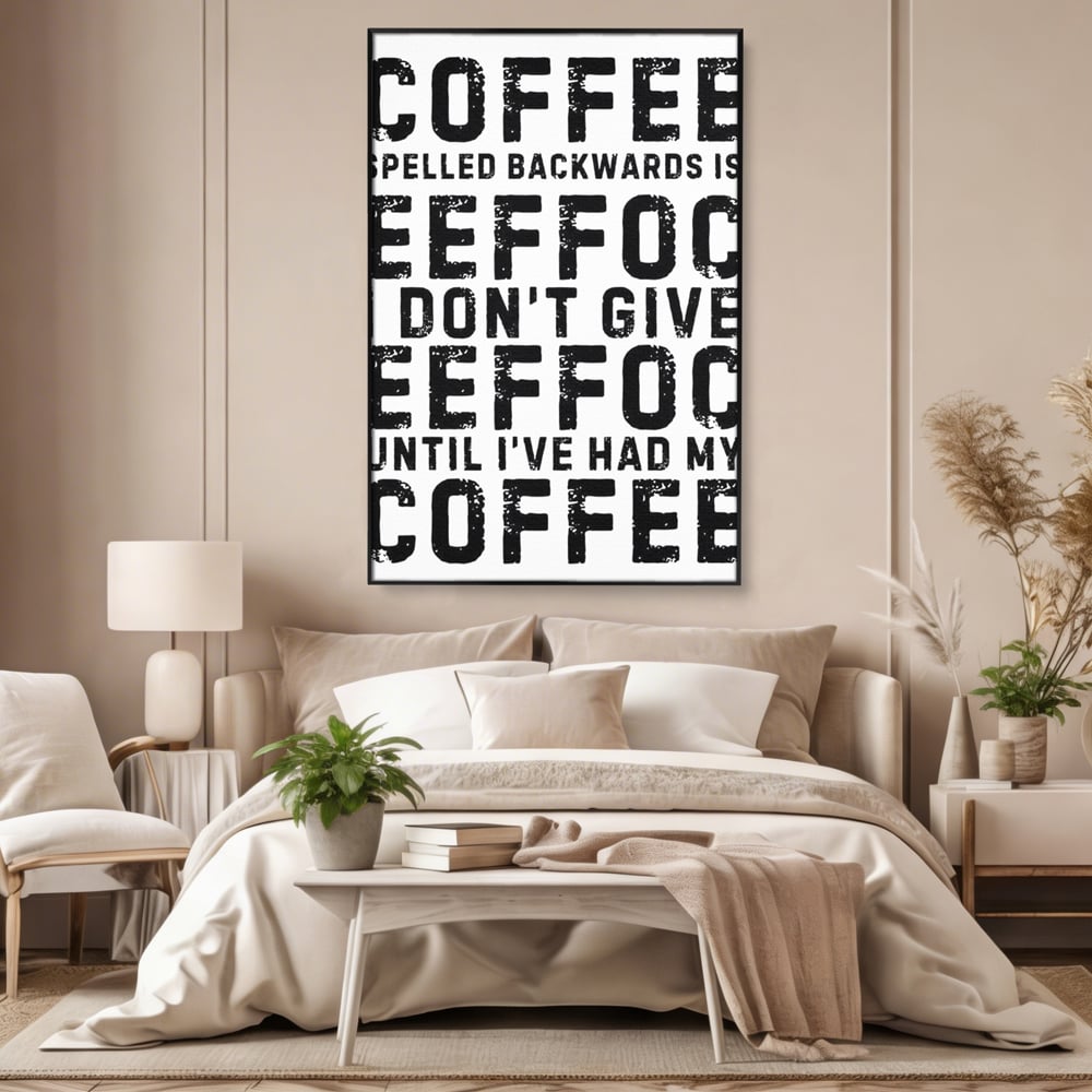 Tablou Canvas Premium, LuxCanva® N1165, Cafeluta cu Atitudine, Motivational, Citat, Dimineata, Energie, Cafea, Amuzant, Cafenea, Pub, Bar, Lounge, Restaurant, Bucatarie