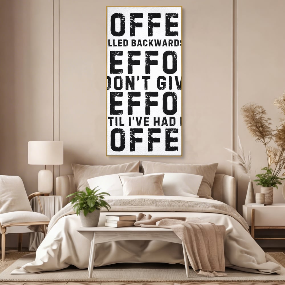 Tablou Canvas Premium, LuxCanva® N1165, Cafeluta cu Atitudine, Motivational, Citat, Dimineata, Energie, Cafea, Amuzant, Cafenea, Pub, Bar, Lounge, Restaurant, Bucatarie