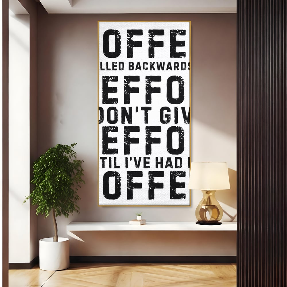 Tablou Canvas Premium, LuxCanva® N1165, Cafeluta cu Atitudine, Motivational, Citat, Dimineata, Energie, Cafea, Amuzant, Cafenea, Pub, Bar, Lounge, Restaurant, Bucatarie