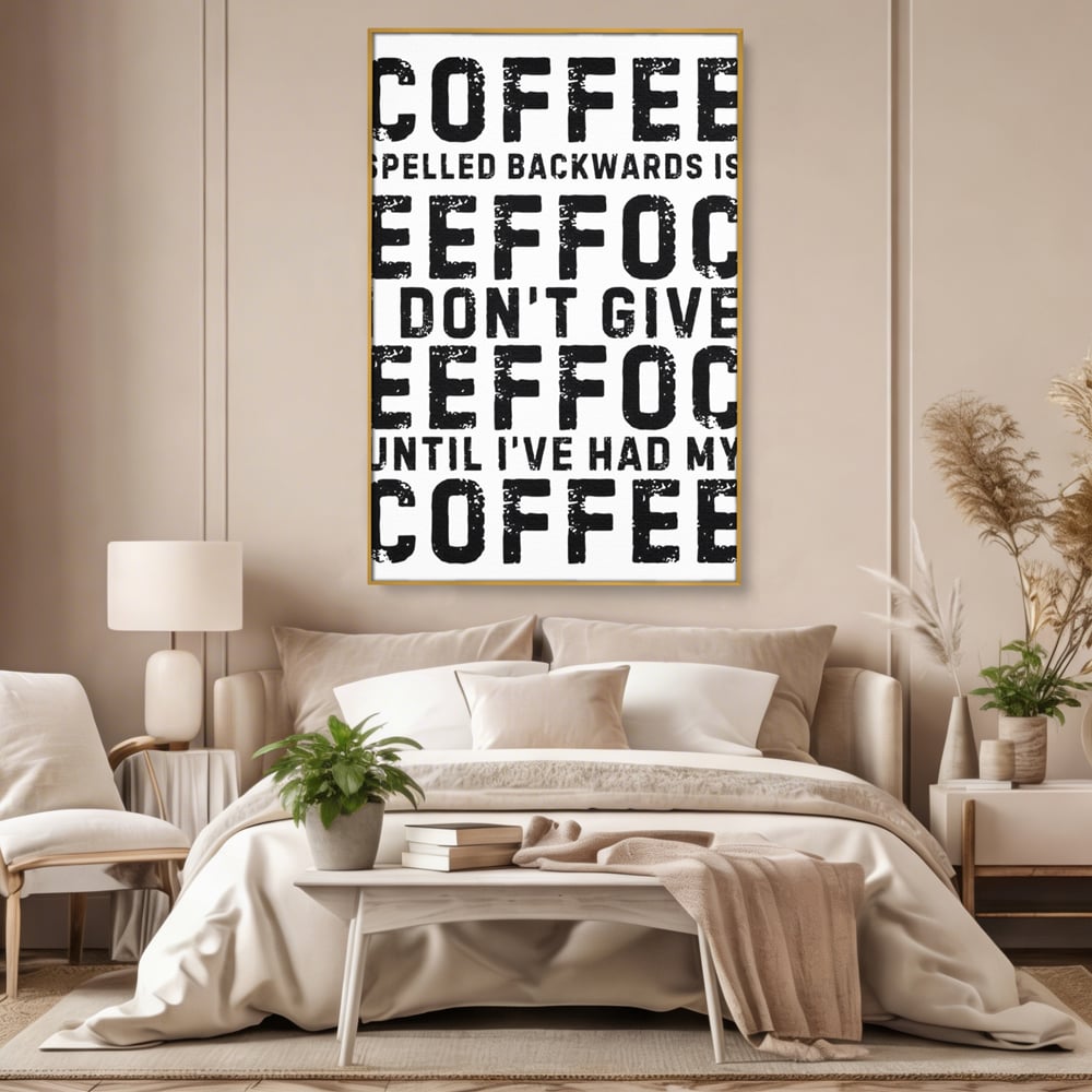 Tablou Canvas Premium, LuxCanva® N1165, Cafeluta cu Atitudine, Motivational, Citat, Dimineata, Energie, Cafea, Amuzant, Cafenea, Pub, Bar, Lounge, Restaurant, Bucatarie