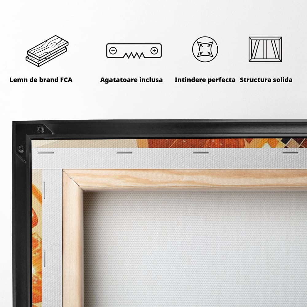 Leinwand Premium Canvas Wandbilder, LuxCanva® N1166, Sweet Reflections, Orange, Fruchtig, Disco, Funky, Party, Glam, Glitzer, Pub, Bar, Lounge, Restaurant, Küche