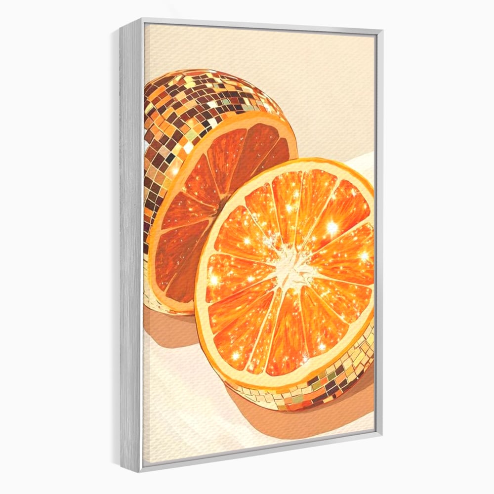 Leinwand Premium Canvas Wandbilder, LuxCanva® N1166, Sweet Reflections, Orange, Fruchtig, Disco, Funky, Party, Glam, Glitzer, Pub, Bar, Lounge, Restaurant, Küche
