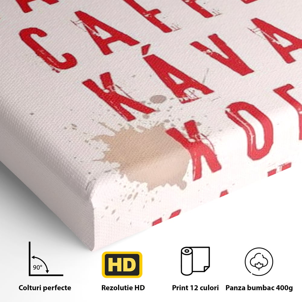 Tablou Canvas Premium, LuxCanva® N1168, Cafea fara Frontiere, Cafea, Dimineata, Obicei, Universal, International, Cafenea, Pub, Bar, Lounge, Restaurant, Bucatarie
