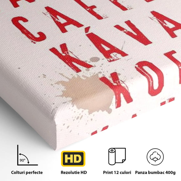 Tablou Canvas Premium, LuxCanva® N1168, Cafea fara Frontiere, Cafea, Dimineata, Obicei, Universal, International, Cafenea, Pub, Bar, Lounge, Restaurant, Bucatarie