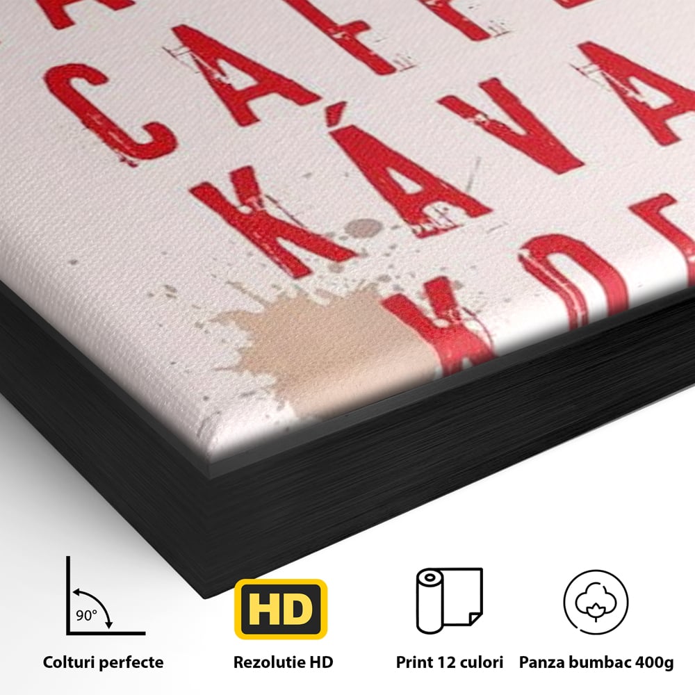 Tablou Canvas Premium, LuxCanva® N1168, Cafea fara Frontiere, Cafea, Dimineata, Obicei, Universal, International, Cafenea, Pub, Bar, Lounge, Restaurant, Bucatarie
