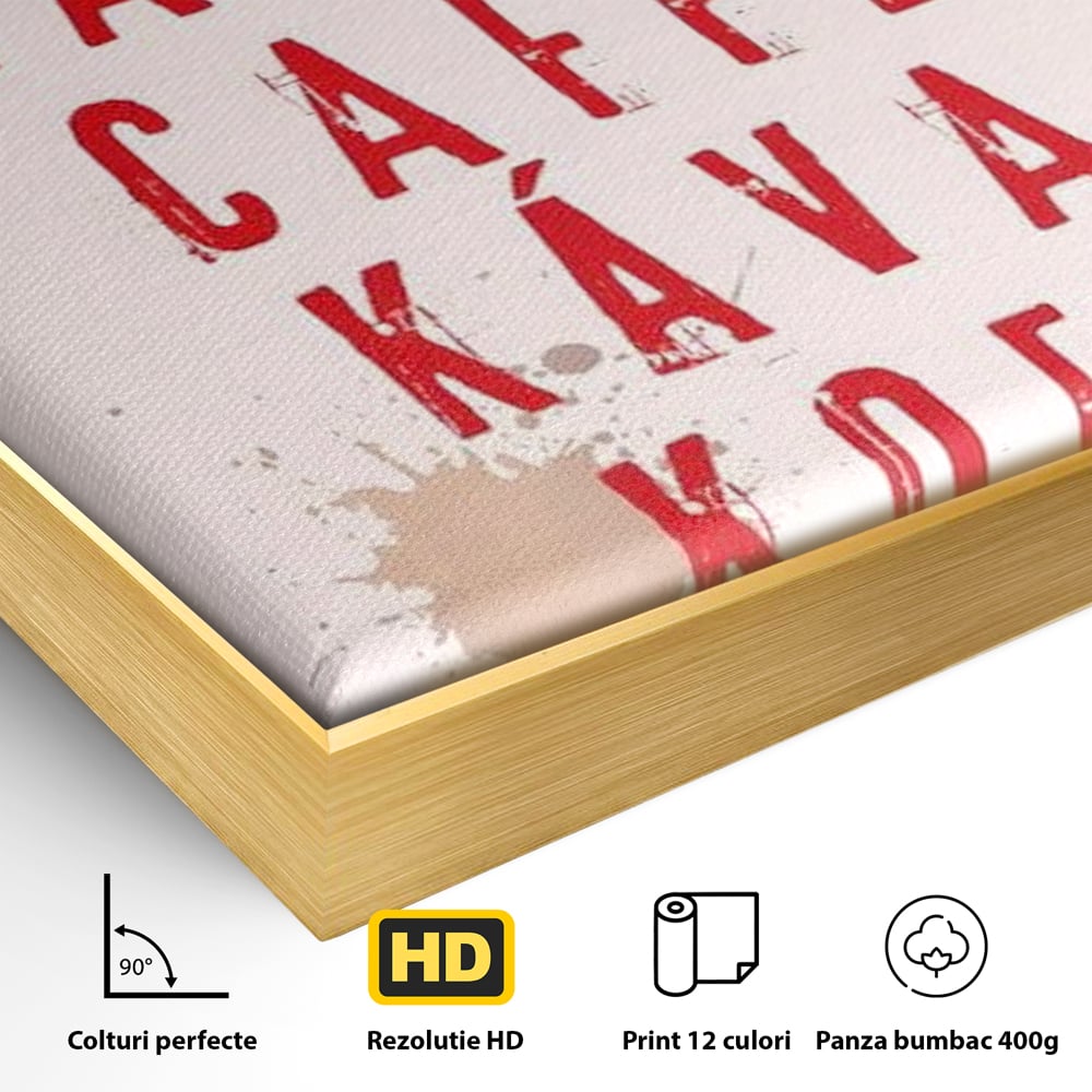 Tablou Canvas Premium, LuxCanva® N1168, Cafea fara Frontiere, Cafea, Dimineata, Obicei, Universal, International, Cafenea, Pub, Bar, Lounge, Restaurant, Bucatarie