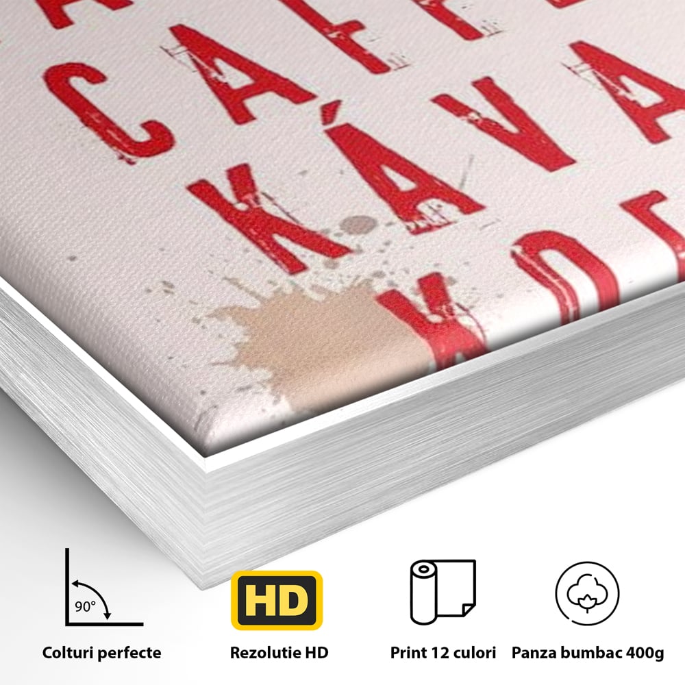 Tablou Canvas Premium, LuxCanva® N1168, Cafea fara Frontiere, Cafea, Dimineata, Obicei, Universal, International, Cafenea, Pub, Bar, Lounge, Restaurant, Bucatarie