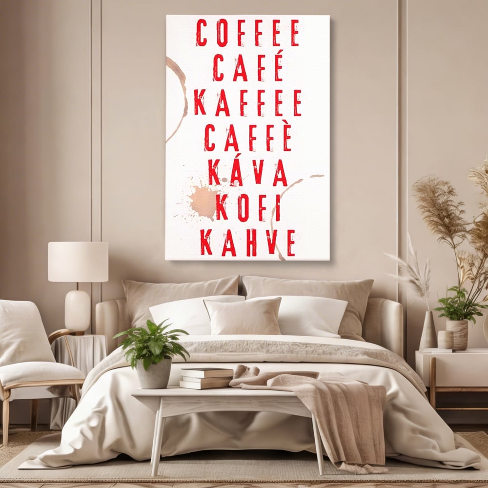 Tablou Canvas Premium, LuxCanva® N1168, Cafea fara Frontiere, Cafea, Dimineata, Obicei, Universal, International, Cafenea, Pub, Bar, Lounge, Restaurant, Bucatarie