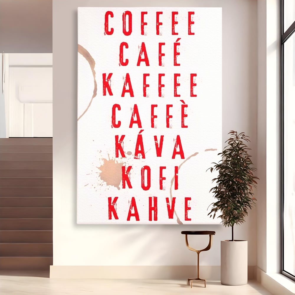 Tablou Canvas Premium, LuxCanva® N1168, Cafea fara Frontiere, Cafea, Dimineata, Obicei, Universal, International, Cafenea, Pub, Bar, Lounge, Restaurant, Bucatarie