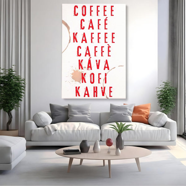 Tablou Canvas Premium, LuxCanva® N1168, Cafea fara Frontiere, Cafea, Dimineata, Obicei, Universal, International, Cafenea, Pub, Bar, Lounge, Restaurant, Bucatarie