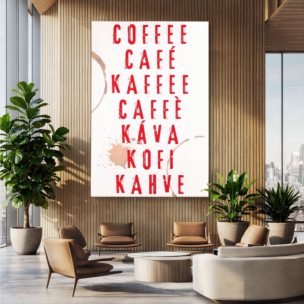 Tablou Canvas Premium, LuxCanva® N1168, Cafea fara Frontiere, Cafea, Dimineata, Obicei, Universal, International, Cafenea, Pub, Bar, Lounge, Restaurant, Bucatarie