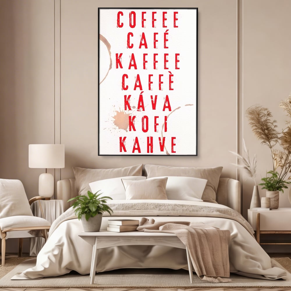 Tablou Canvas Premium, LuxCanva® N1168, Cafea fara Frontiere, Cafea, Dimineata, Obicei, Universal, International, Cafenea, Pub, Bar, Lounge, Restaurant, Bucatarie