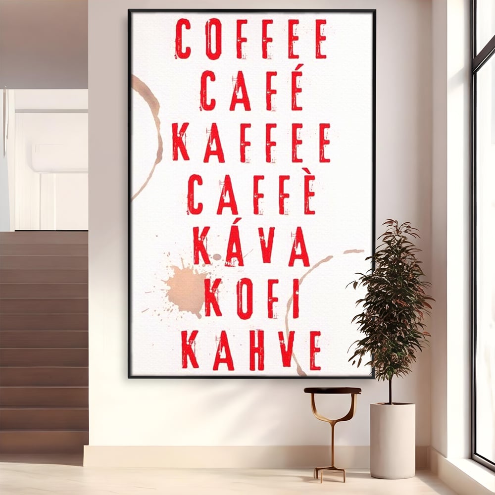 Tablou Canvas Premium, LuxCanva® N1168, Cafea fara Frontiere, Cafea, Dimineata, Obicei, Universal, International, Cafenea, Pub, Bar, Lounge, Restaurant, Bucatarie