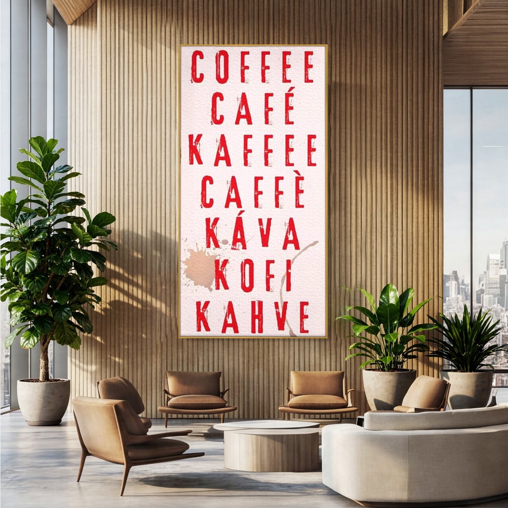 Tablou Canvas Premium, LuxCanva® N1168, Cafea fara Frontiere, Cafea, Dimineata, Obicei, Universal, International, Cafenea, Pub, Bar, Lounge, Restaurant, Bucatarie