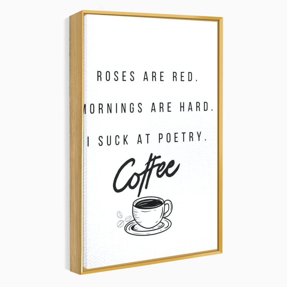 Tablou Canvas Premium, LuxCanva® N1169, Un Mic Poem Aromat, Cafea, Poezie, Dimineata, Design, Modern, Amuzant, Cafenea, Pub, Bar, Lounge, Restaurant, Bucatarie