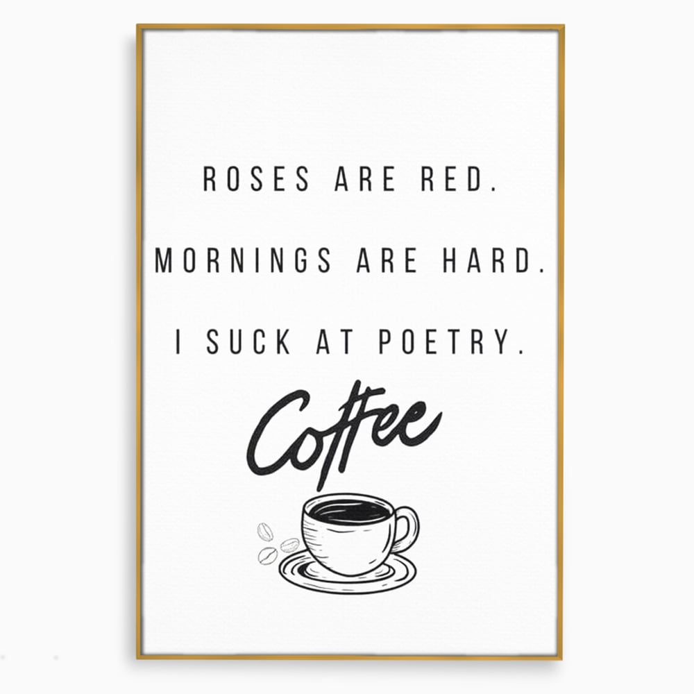 Tablou Canvas Premium, LuxCanva® N1169, Un Mic Poem Aromat, Cafea, Poezie, Dimineata, Design, Modern, Amuzant, Cafenea, Pub, Bar, Lounge, Restaurant, Bucatarie