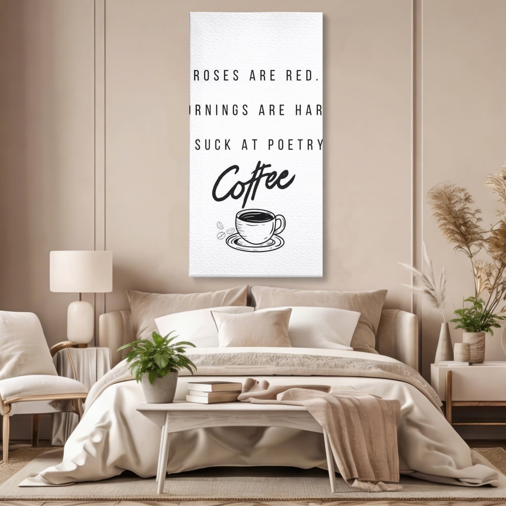 Tablou Canvas Premium, LuxCanva® N1169, Un Mic Poem Aromat, Cafea, Poezie, Dimineata, Design, Modern, Amuzant, Cafenea, Pub, Bar, Lounge, Restaurant, Bucatarie
