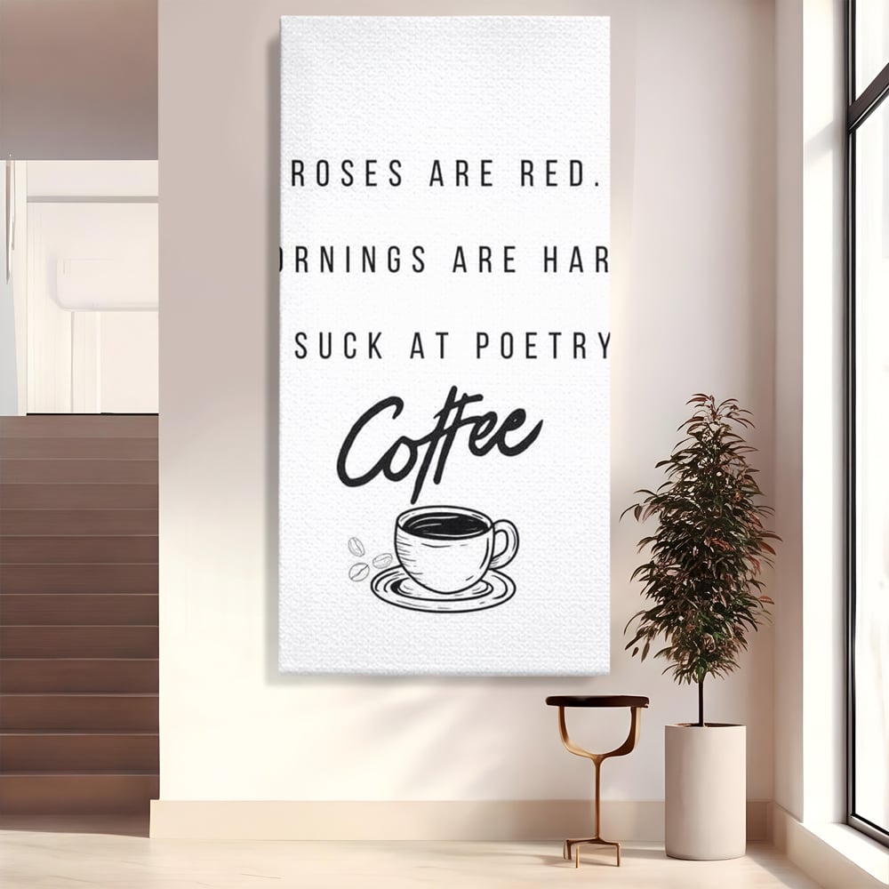 Tablou Canvas Premium, LuxCanva® N1169, Un Mic Poem Aromat, Cafea, Poezie, Dimineata, Design, Modern, Amuzant, Cafenea, Pub, Bar, Lounge, Restaurant, Bucatarie