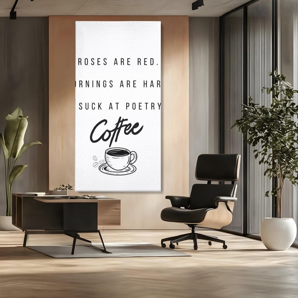 Tablou Canvas Premium, LuxCanva® N1169, Un Mic Poem Aromat, Cafea, Poezie, Dimineata, Design, Modern, Amuzant, Cafenea, Pub, Bar, Lounge, Restaurant, Bucatarie