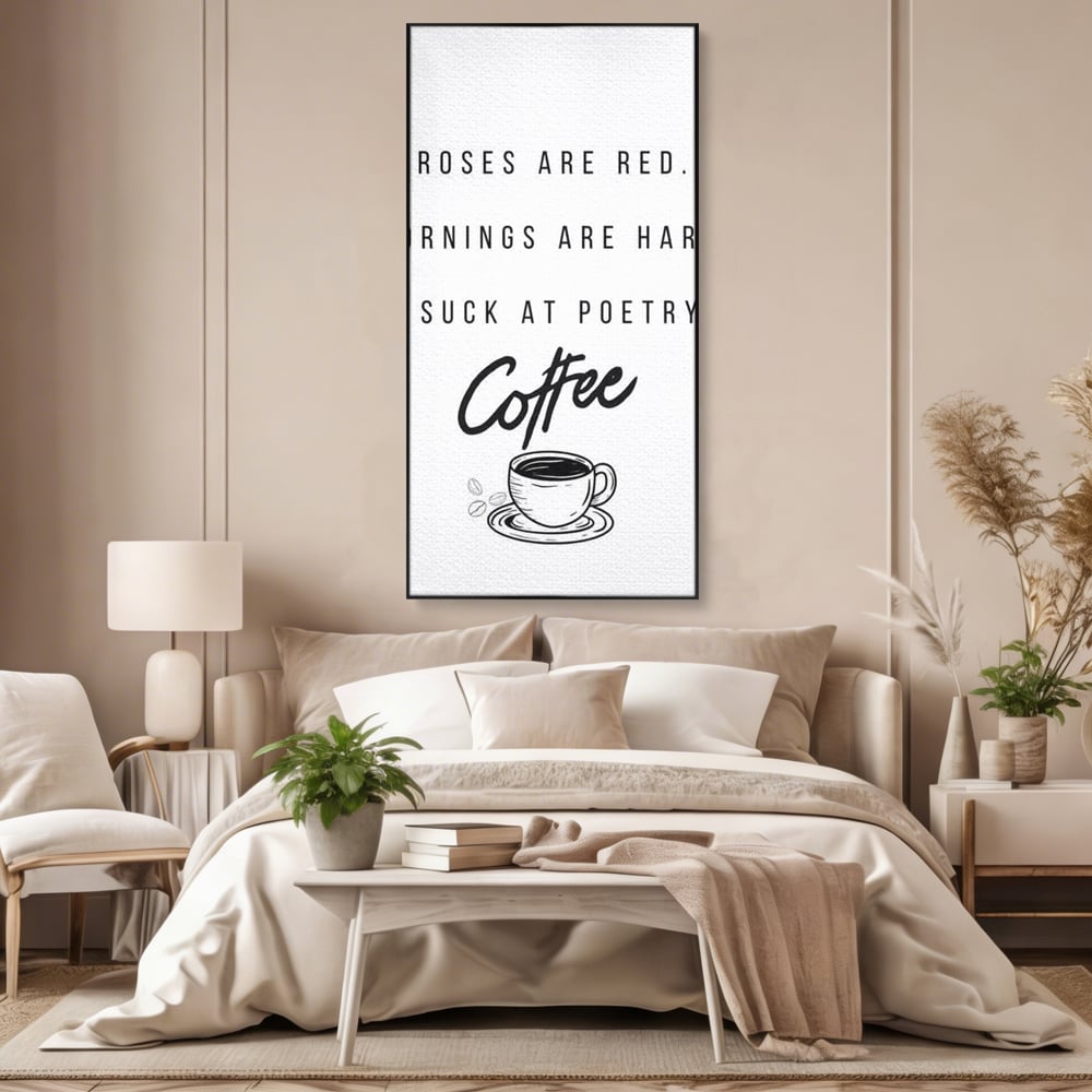 Tablou Canvas Premium, LuxCanva® N1169, Un Mic Poem Aromat, Cafea, Poezie, Dimineata, Design, Modern, Amuzant, Cafenea, Pub, Bar, Lounge, Restaurant, Bucatarie