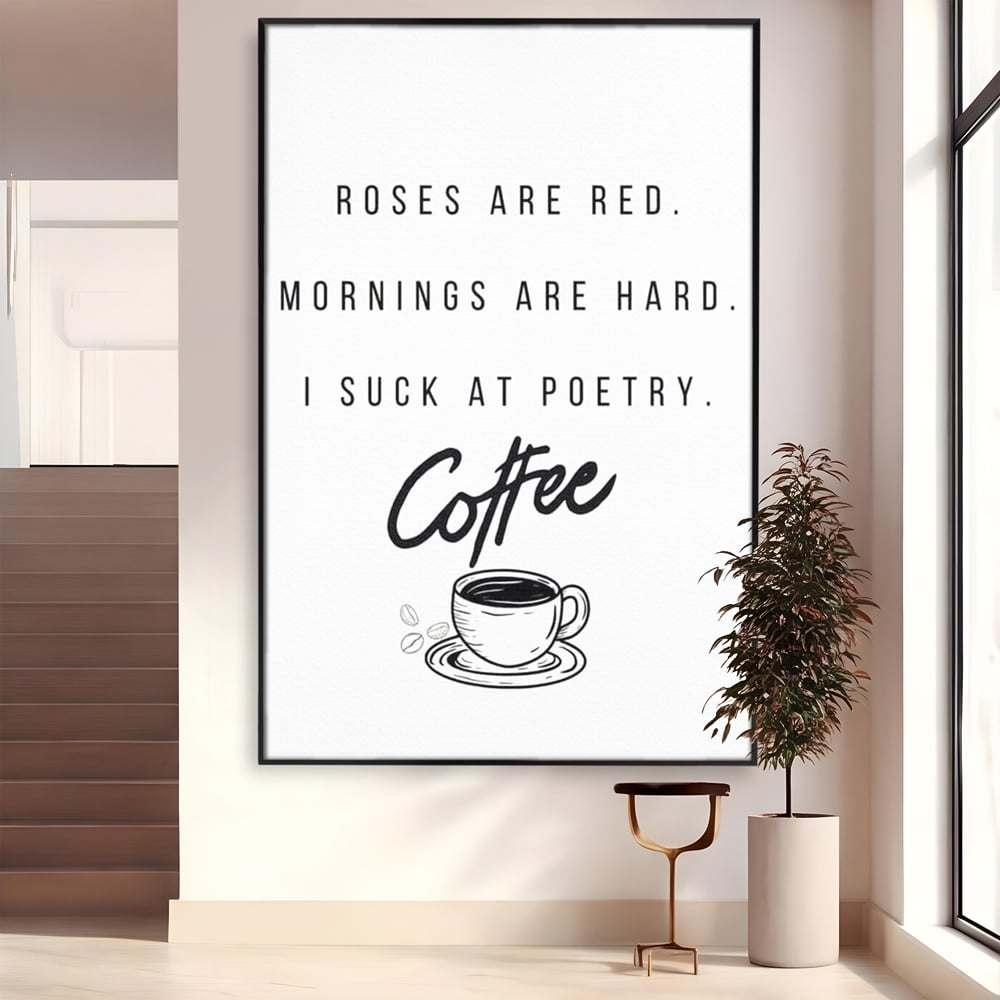 Tablou Canvas Premium, LuxCanva® N1169, Un Mic Poem Aromat, Cafea, Poezie, Dimineata, Design, Modern, Amuzant, Cafenea, Pub, Bar, Lounge, Restaurant, Bucatarie
