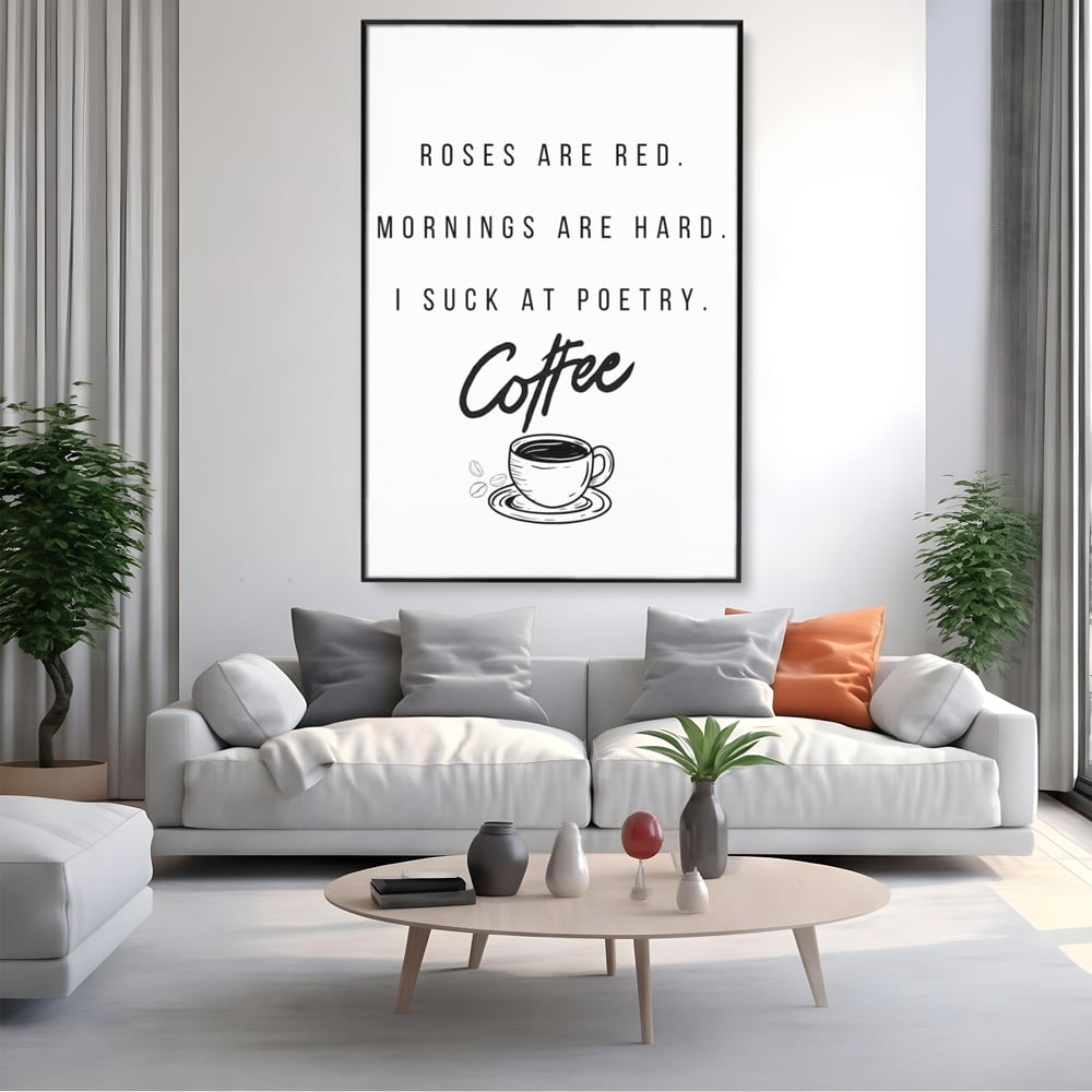 Tablou Canvas Premium, LuxCanva® N1169, Un Mic Poem Aromat, Cafea, Poezie, Dimineata, Design, Modern, Amuzant, Cafenea, Pub, Bar, Lounge, Restaurant, Bucatarie