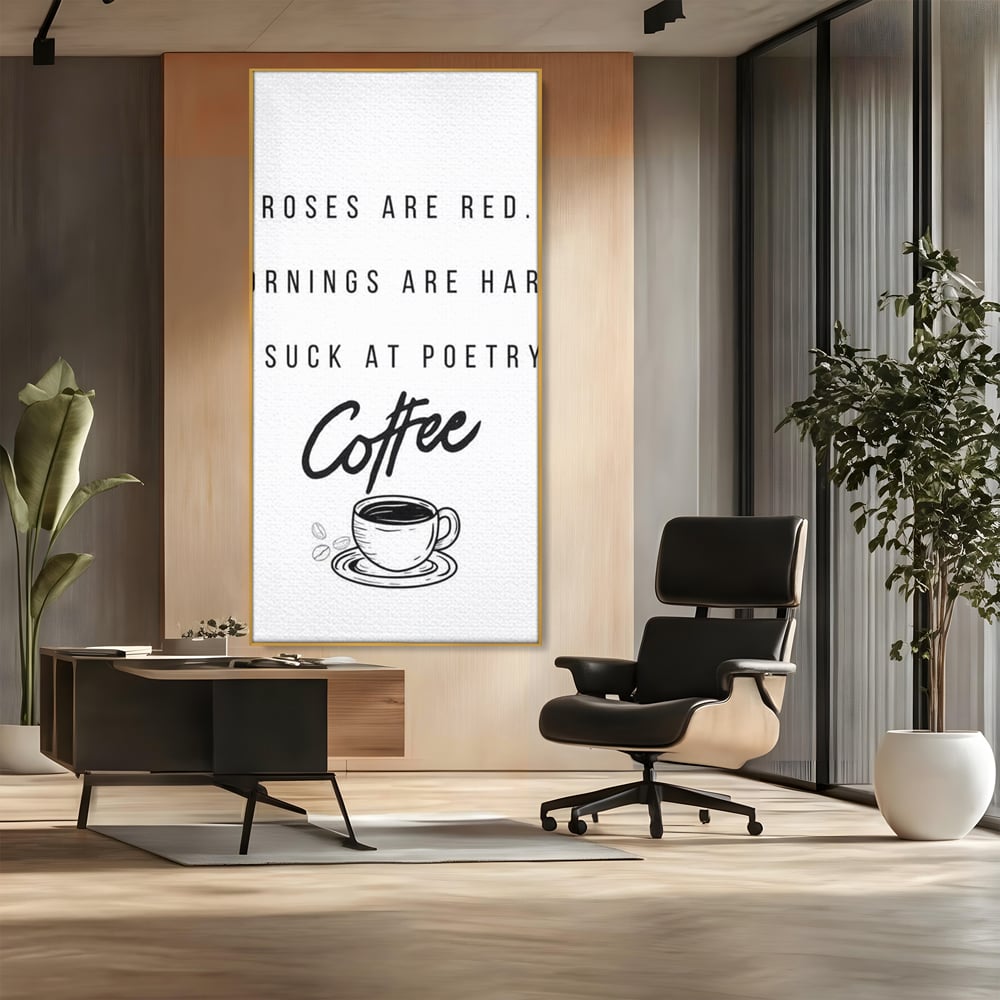 Tablou Canvas Premium, LuxCanva® N1169, Un Mic Poem Aromat, Cafea, Poezie, Dimineata, Design, Modern, Amuzant, Cafenea, Pub, Bar, Lounge, Restaurant, Bucatarie