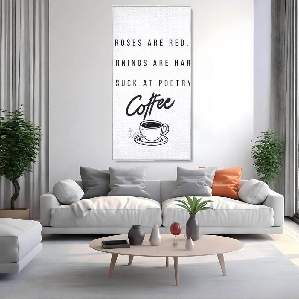 Tablou Canvas Premium, LuxCanva® N1169, Un Mic Poem Aromat, Cafea, Poezie, Dimineata, Design, Modern, Amuzant, Cafenea, Pub, Bar, Lounge, Restaurant, Bucatarie