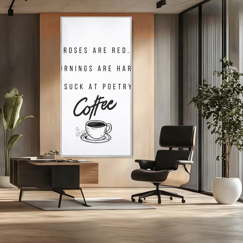 Tablou Canvas Premium, LuxCanva® N1169, Un Mic Poem Aromat, Cafea, Poezie, Dimineata, Design, Modern, Amuzant, Cafenea, Pub, Bar, Lounge, Restaurant, Bucatarie