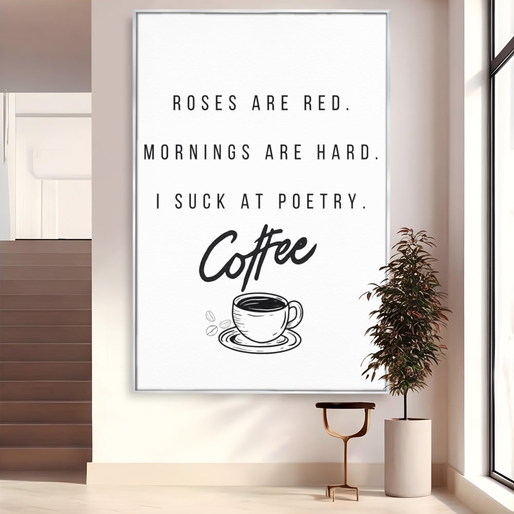 Tablou Canvas Premium, LuxCanva® N1169, Un Mic Poem Aromat, Cafea, Poezie, Dimineata, Design, Modern, Amuzant, Cafenea, Pub, Bar, Lounge, Restaurant, Bucatarie