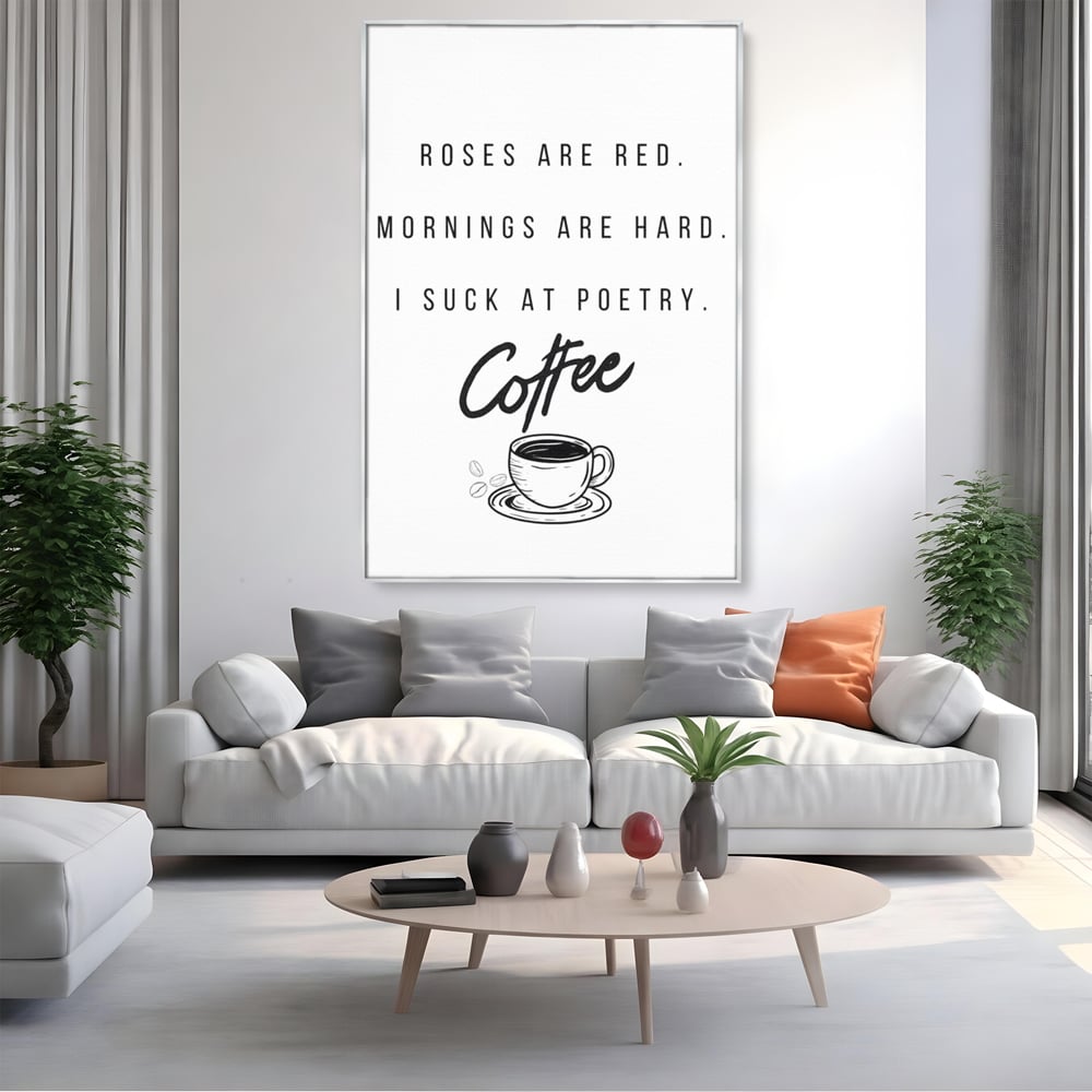 Tablou Canvas Premium, LuxCanva® N1169, Un Mic Poem Aromat, Cafea, Poezie, Dimineata, Design, Modern, Amuzant, Cafenea, Pub, Bar, Lounge, Restaurant, Bucatarie
