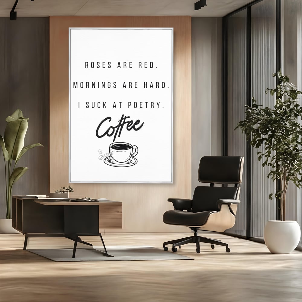 Tablou Canvas Premium, LuxCanva® N1169, Un Mic Poem Aromat, Cafea, Poezie, Dimineata, Design, Modern, Amuzant, Cafenea, Pub, Bar, Lounge, Restaurant, Bucatarie
