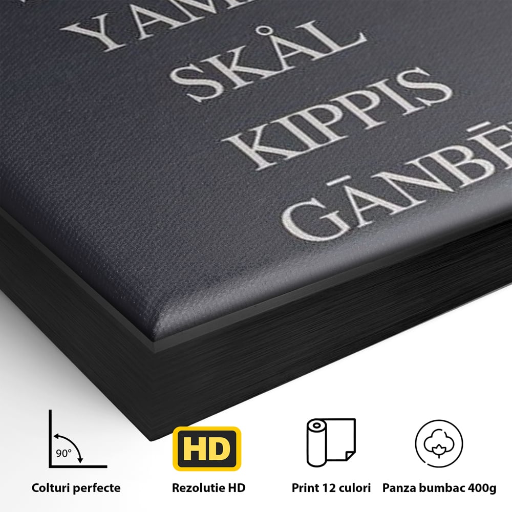 Tablou Canvas Premium, LuxCanva® N1170, Noroc si Voie Buna, Toast, Veselie, Sarbatoare, Petrecere, Tipografie, Pub, Bar, Lounge, Restaurant, Bucatarie