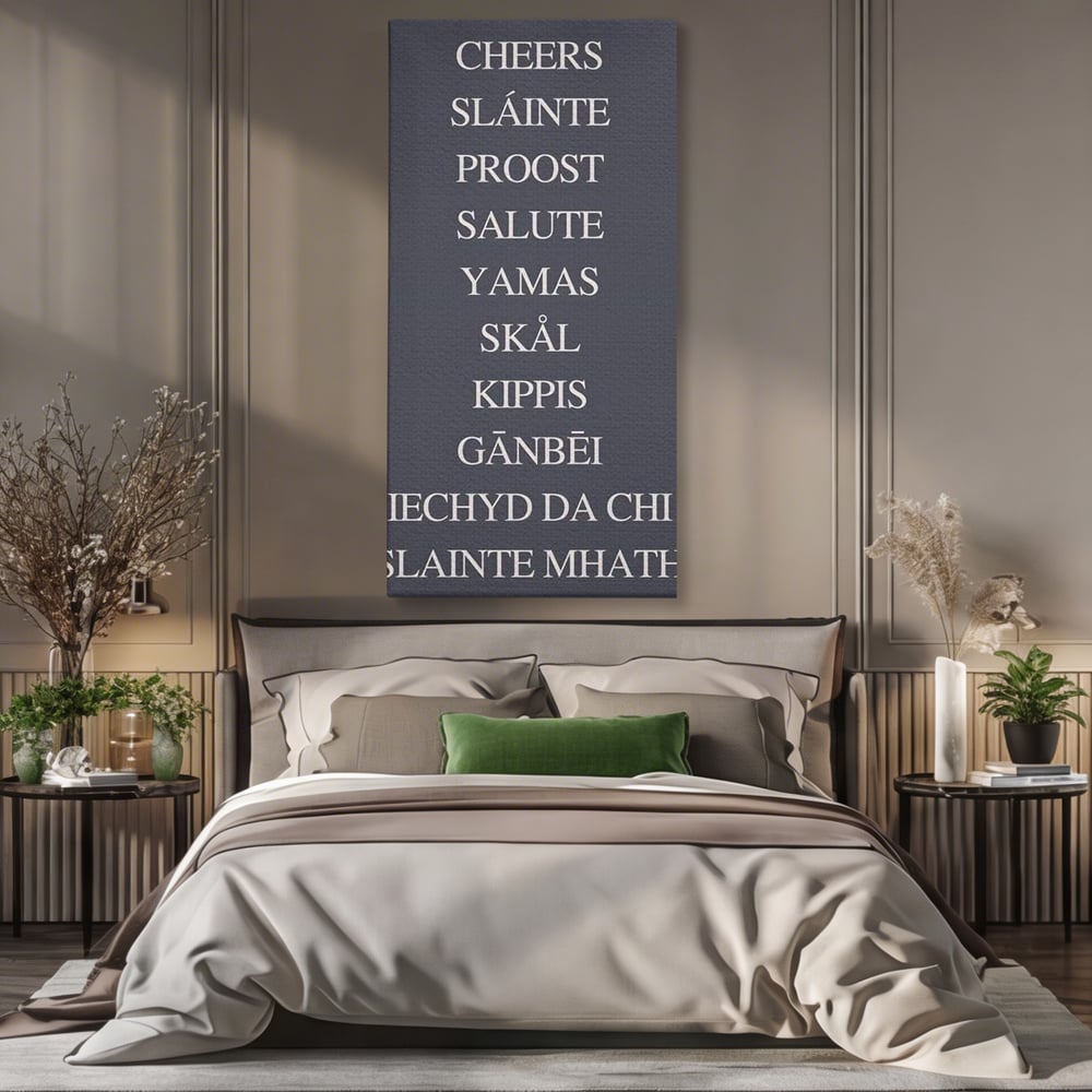 Tablou Canvas Premium, LuxCanva® N1170, Noroc si Voie Buna, Toast, Veselie, Sarbatoare, Petrecere, Tipografie, Pub, Bar, Lounge, Restaurant, Bucatarie