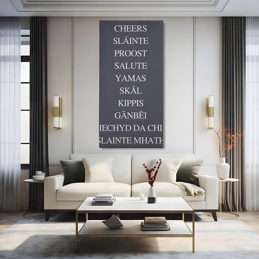 Tablou Canvas Premium, LuxCanva® N1170, Noroc si Voie Buna, Toast, Veselie, Sarbatoare, Petrecere, Tipografie, Pub, Bar, Lounge, Restaurant, Bucatarie