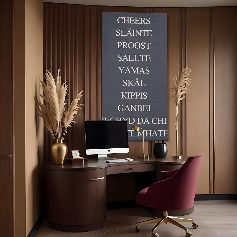 Tablou Canvas Premium, LuxCanva® N1170, Noroc si Voie Buna, Toast, Veselie, Sarbatoare, Petrecere, Tipografie, Pub, Bar, Lounge, Restaurant, Bucatarie
