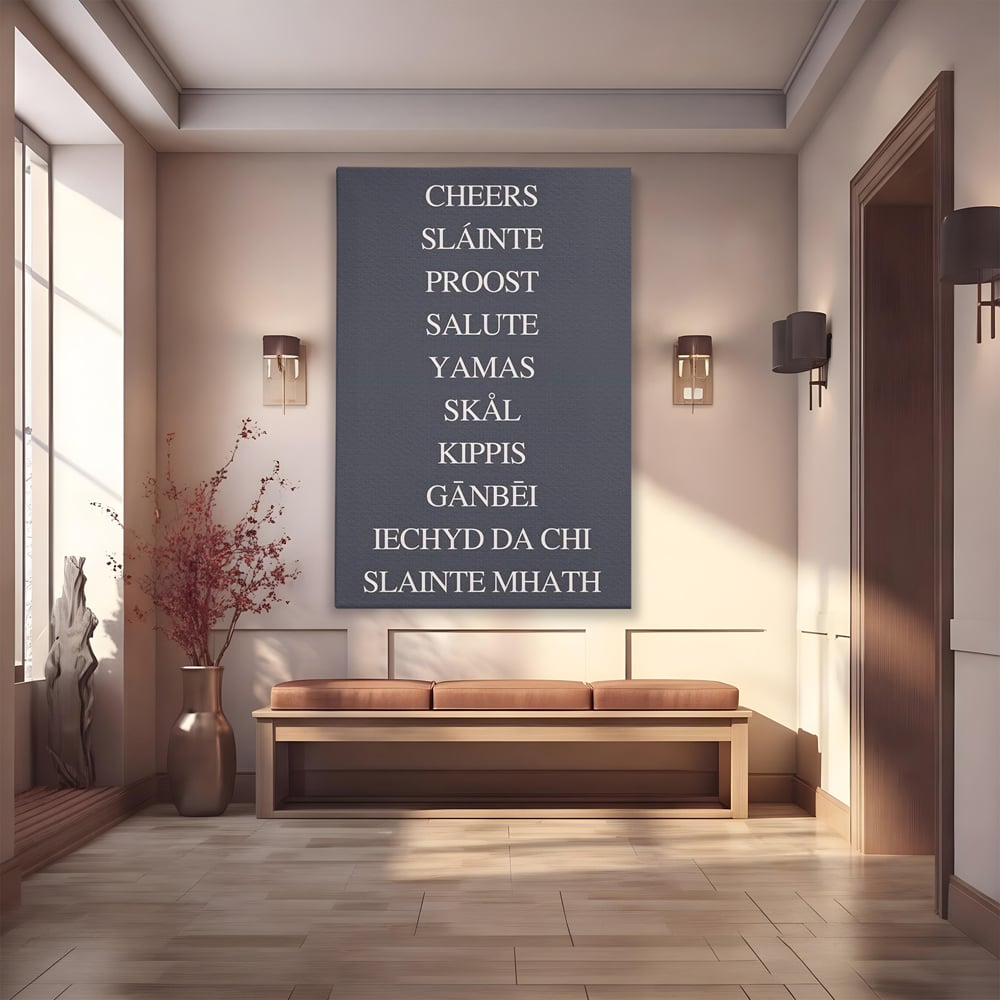 Tablou Canvas Premium, LuxCanva® N1170, Noroc si Voie Buna, Toast, Veselie, Sarbatoare, Petrecere, Tipografie, Pub, Bar, Lounge, Restaurant, Bucatarie