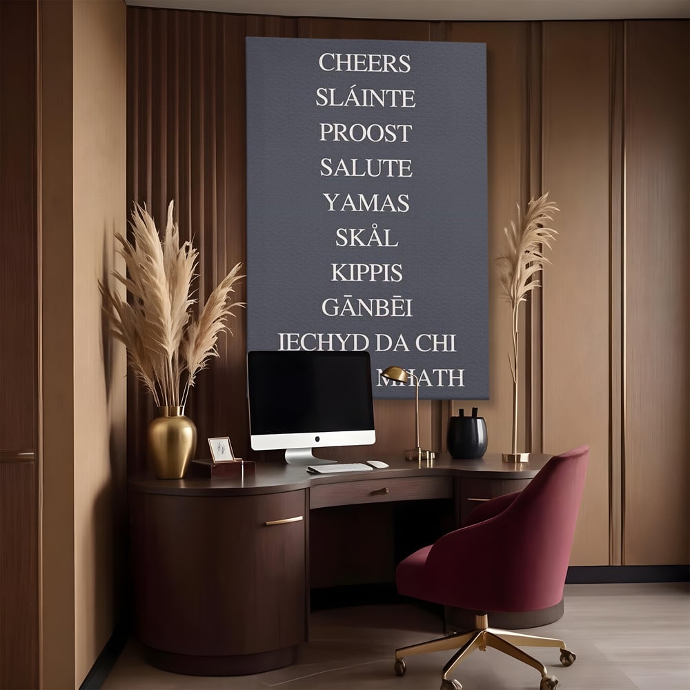 Tablou Canvas Premium, LuxCanva® N1170, Noroc si Voie Buna, Toast, Veselie, Sarbatoare, Petrecere, Tipografie, Pub, Bar, Lounge, Restaurant, Bucatarie