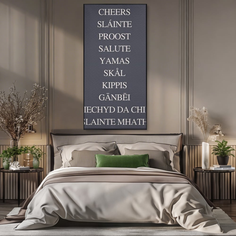 Tablou Canvas Premium, LuxCanva® N1170, Noroc si Voie Buna, Toast, Veselie, Sarbatoare, Petrecere, Tipografie, Pub, Bar, Lounge, Restaurant, Bucatarie