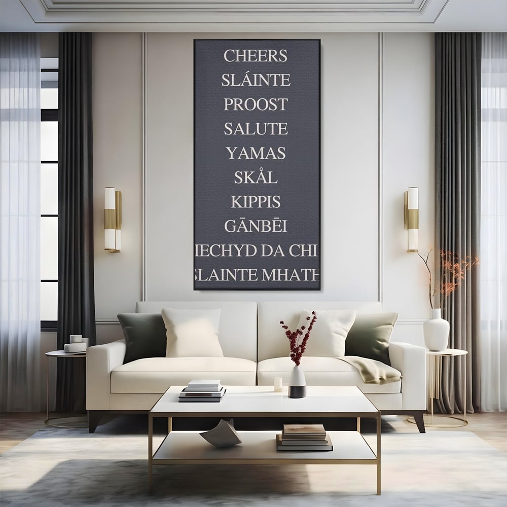 Tablou Canvas Premium, LuxCanva® N1170, Noroc si Voie Buna, Toast, Veselie, Sarbatoare, Petrecere, Tipografie, Pub, Bar, Lounge, Restaurant, Bucatarie