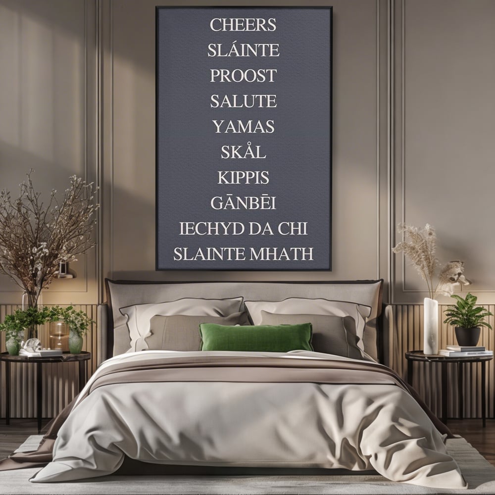 Tablou Canvas Premium, LuxCanva® N1170, Noroc si Voie Buna, Toast, Veselie, Sarbatoare, Petrecere, Tipografie, Pub, Bar, Lounge, Restaurant, Bucatarie