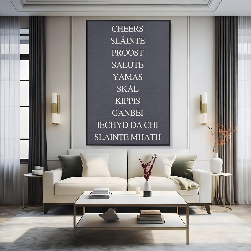 Tablou Canvas Premium, LuxCanva® N1170, Noroc si Voie Buna, Toast, Veselie, Sarbatoare, Petrecere, Tipografie, Pub, Bar, Lounge, Restaurant, Bucatarie