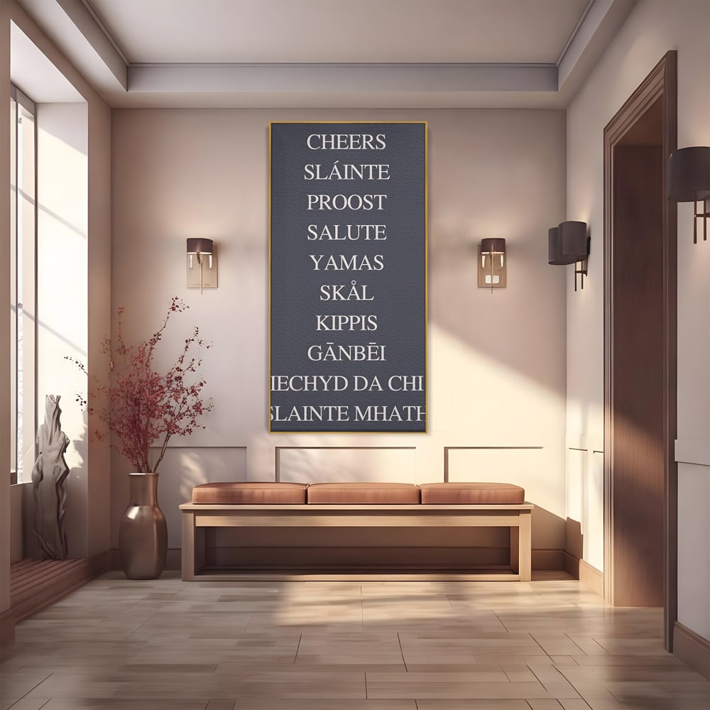 Tablou Canvas Premium, LuxCanva® N1170, Noroc si Voie Buna, Toast, Veselie, Sarbatoare, Petrecere, Tipografie, Pub, Bar, Lounge, Restaurant, Bucatarie