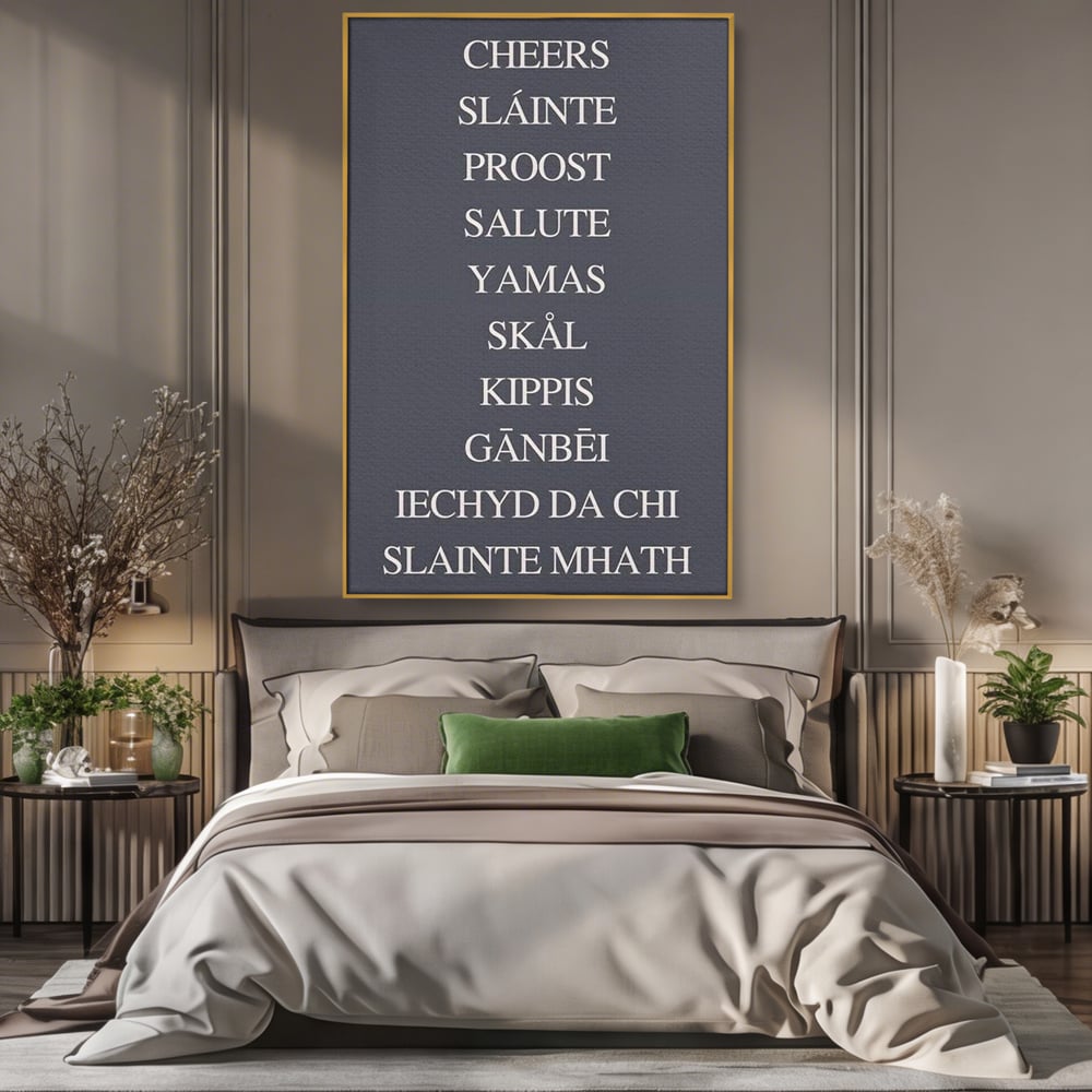 Tablou Canvas Premium, LuxCanva® N1170, Noroc si Voie Buna, Toast, Veselie, Sarbatoare, Petrecere, Tipografie, Pub, Bar, Lounge, Restaurant, Bucatarie