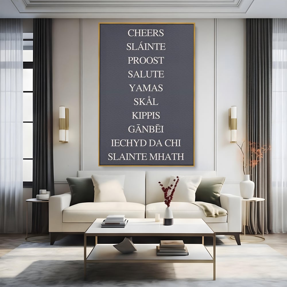 Tablou Canvas Premium, LuxCanva® N1170, Noroc si Voie Buna, Toast, Veselie, Sarbatoare, Petrecere, Tipografie, Pub, Bar, Lounge, Restaurant, Bucatarie