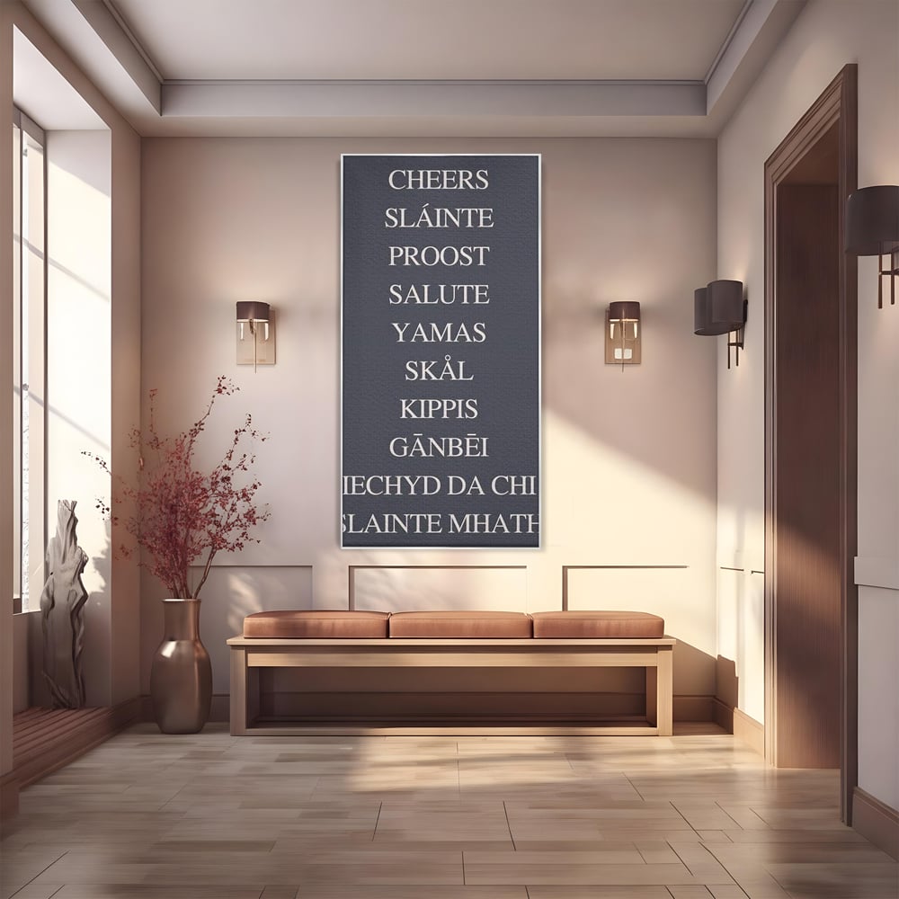 Tablou Canvas Premium, LuxCanva® N1170, Noroc si Voie Buna, Toast, Veselie, Sarbatoare, Petrecere, Tipografie, Pub, Bar, Lounge, Restaurant, Bucatarie